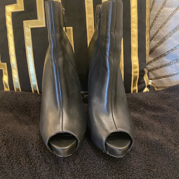 Black Report Signature high heel zip up sexy peep toe booties - Picture 3 of 5